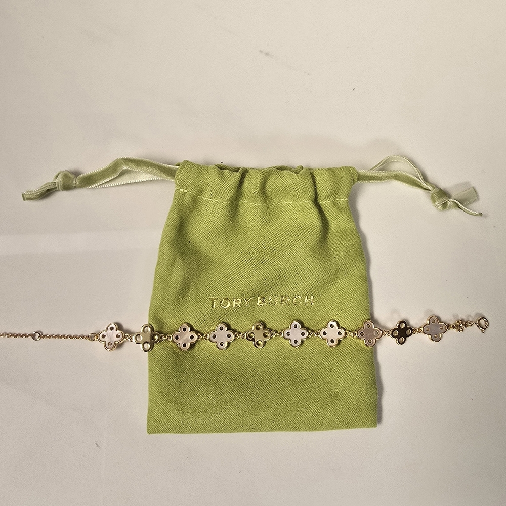 Tory Burch Gold Clover Bracelet